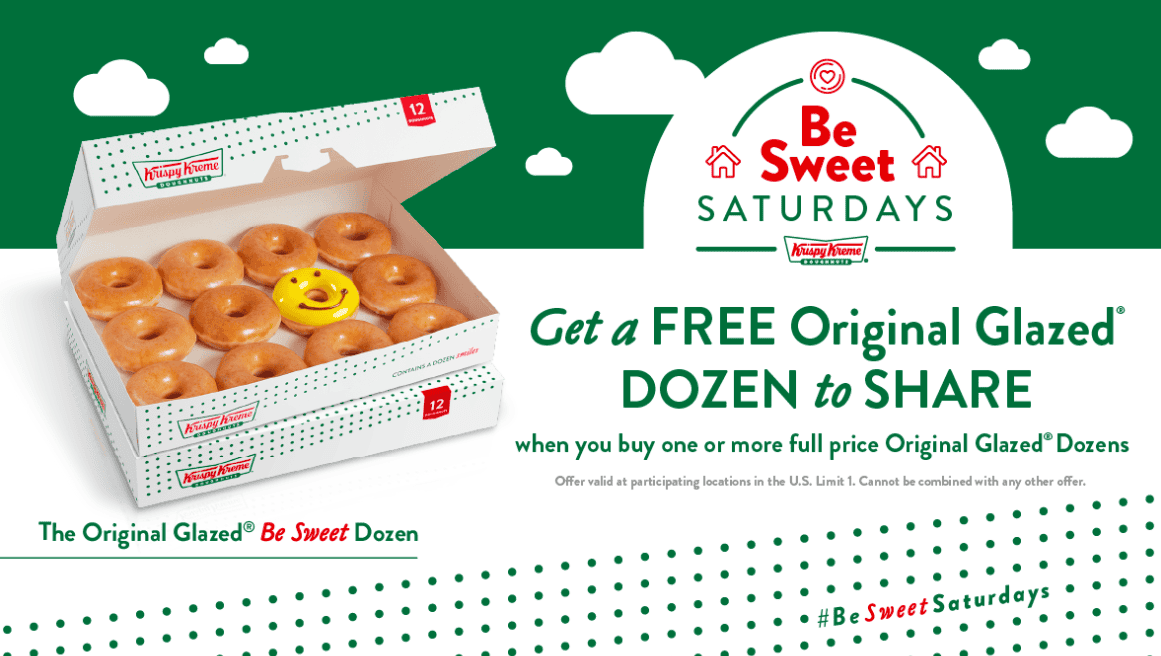 Celebrate Saturdays With BOGO Dozen Krispy Kreme Original Glazed ...